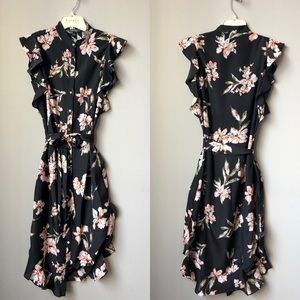 EUC Ralph Lauren Black & Orange Floral Dress